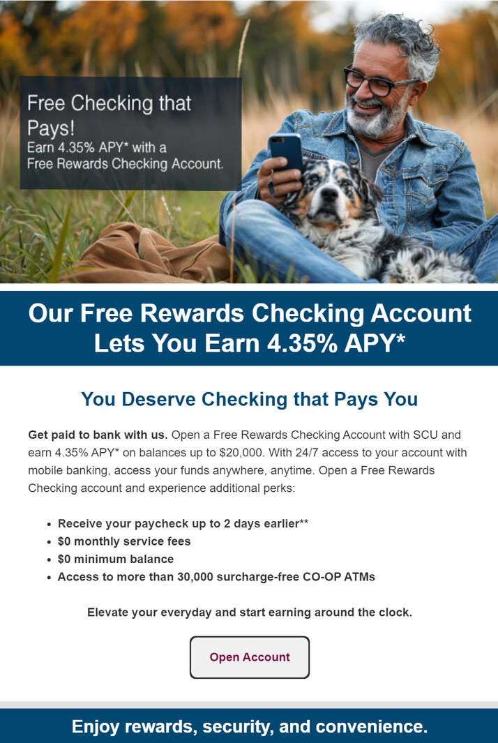 Free Rewards Checking Email